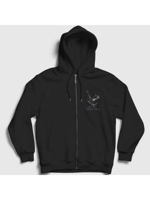 Presmono Unisex Siyah Yüzüklerin Efendisi Güç Yüzükleri Rings Of Power Fermuarlı Kapüşonlu Sweatshirt