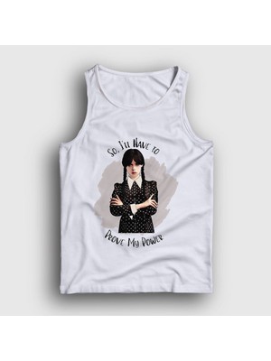 Presmono Unisex Beyaz Power Wednesday Addams Family Addams Ailesi Atlet