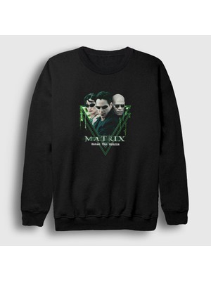 Presmono Unisex Siyah Enter Film The Matrix Sweatshirt