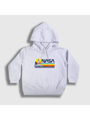 Presmono Unisex Çocuk Beyaz Sun Nasa Space Uzay Kapüşonlu Sweatshirt