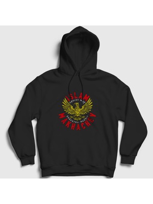 Presmono Unisex Siyah Eagle Mma Ufc Islam Makhachev Kapüşonlu Sweatshirt