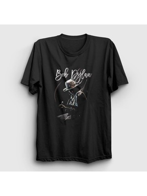 Presmono Unisex Siyah Unreleased Bob Dylan T-Shirt