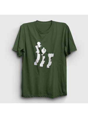 Presmono Unisex Haki Pieces Chess Satranç T-Shirt