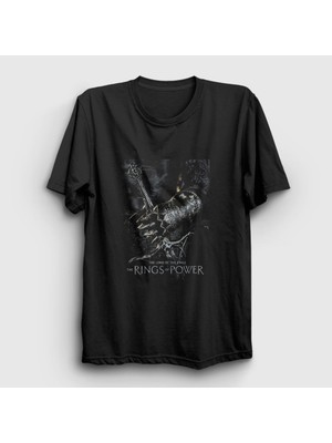 Presmono Unisex Siyah Yüzüklerin Efendisi Güç Yüzükleri Rings Of Power T-Shirt
