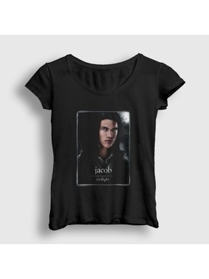 Presmono Kadın Siyah Jacob Twilight T-Shirt