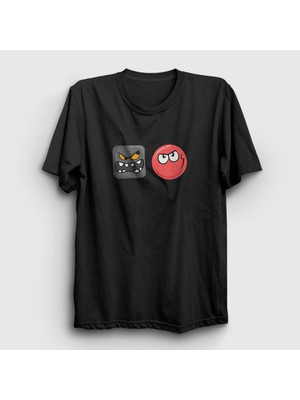 Presmono Unisex Siyah Evil Square Oyun Red Ball T-Shirt