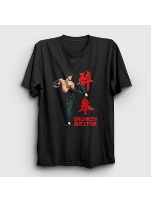 Presmono Unisex Siyah Drunken Master V2 Jackie Chan T-Shirt