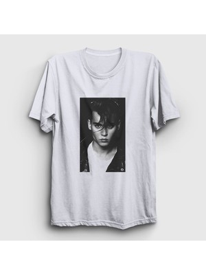 Presmono Unisex Beyaz Young V2 Johnny Depp T-Shirt