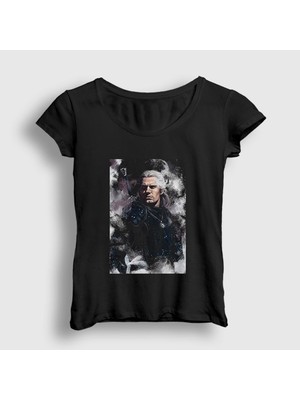 Presmono Kadın Siyah Geralt Of Rivia Dizi Witcher T-Shirt