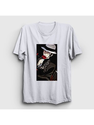 Presmono Unisex Beyaz Muzan Kibutsuji Anime Demon Slayer Kimetsu No Yaiba T-Shirt