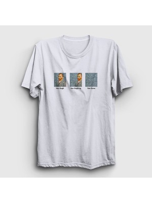 Presmono Unisex Beyaz Van Gone Art Painter Vincent Van Gogh T-Shirt
