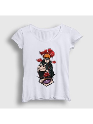 Presmono Kadın Beyaz Pain Anime Naruto T-Shirt