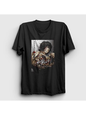 Presmono Unisex Siyah Ohma Tokita V3 Anime Kengan Ashura T-Shirt