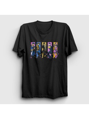 Presmono Unisex Siyah Family Anime Jojo T-Shirt