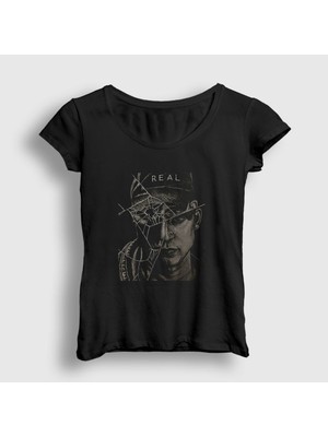 Presmono Kadın Siyah Broken Rapper Nf T-Shirt