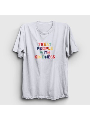 Presmono Unisex Beyaz Treat People With Kindness Harry Styles T-Shirt