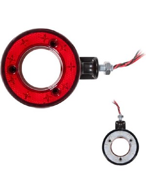 Formplas Ayna Altı Küpe Içi Boş 18 Led'li 120MM 12V-24V Beyaz - Kırmızı