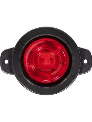 Formplas Yuvarlak Işaret Lamba Lensli Cam 9 Led'li 12V-24V Kırmızı
