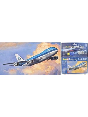 Revell Boeing 747-200 Model Set 1:450 Ahşap Malzeme ile Detaylı Yapım Seti
