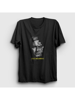 Presmono Unisex Siyah Silence Jose Mourinho T-Shirt