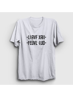 Presmono Unisex Beyaz Seni Seviyorum I Love You Katlamalı Gizli Yazılı T-Shirt