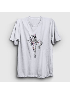 Presmono Unisex Beyaz Muay Thai Astronaut Uzay T-Shirt