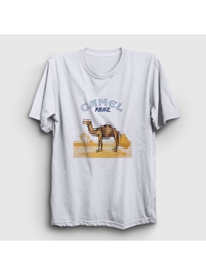 Presmono Unisex Beyaz Mirage Band Camel T-Shirt