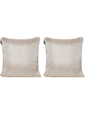 Goccia 2'li Parlak Fitilli  Kırlent Kılıfı Krem