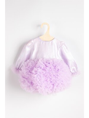 Le Mabelle Uzun Kollu Lila Tütülü Kız Bebek Prenses Elbise - Asel