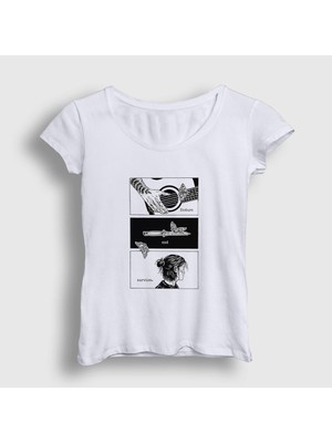 Presmono Kadın Beyaz Endure And Survive Oyun Last Of Us T-Shirt