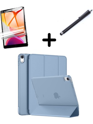 MobaxAksesuar Apple iPad 10. Nesil 2022 10.9 Kılıf Set Pu Deri Smart Tablet Kilifi Ekran Koruyucu + Kalem