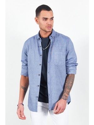 Manche Indigo Erkek Gömlek | ME23S116596