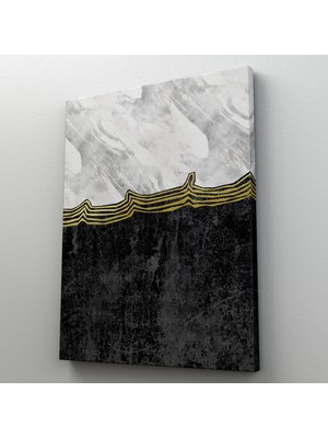 Dünyatablo Siyah Beyaz Mermer Desenli Dekoratif Kanvas Tablo