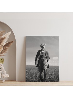 Dünyatablo Atatürk Portre Tablosu Mustafa Kemal Atatürk Dikdörtgen Dekoratif Kanvas Tablo