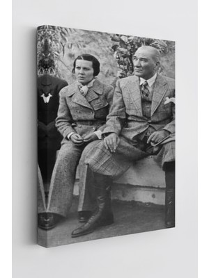Dünyatablo Atatürk Portre Tablosu Mustafa Kemal Atatürk Dikdörtgen Dekoratif Kanvas Tablo