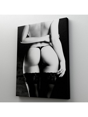 Dünyatablo Şehvetli Kadın Siyah Beyaz Kanvas Tablo