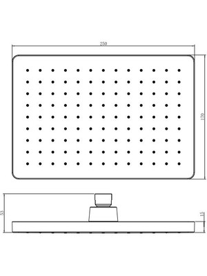 Creavit SH340 Kireç Kırıcılı Tepe Duşu Kare 250X170MM