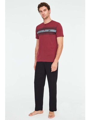 Mod Collection - Erkek Mürdüm Patlı Pijama Takımı