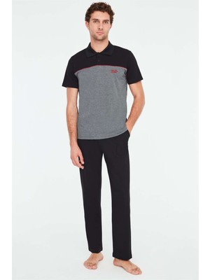 Mod Collection - Erkek Siyah Pijama Takımı 3824