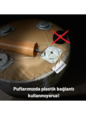 Asedia Trend Naturel Retro Puf Ayak Ucu Pufu Makyaj Koltuğu Puf Bench Ayak Dayama Ahşap Ayak Puf