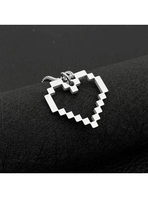 Touz Moda Heart Pixel Unisex Kolye