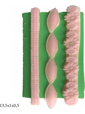 Butedo Dekoratif Kenar Şeklinde Silikon Şeker Hamuru Sabun ve Mum Kalıbı