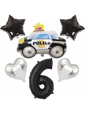 Best Parti Polis Arabası Balon Folyo Set Konsept Yaş 6