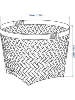 Hobiceyiz Sepet, Bambu, 30 Cm, Saludıng