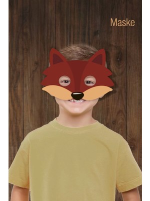 Neşeli Günlerim Kırmızı Başlıklı Kız Kurt Maske  6'lı Doğum Günü * (Kalın Kağıt)