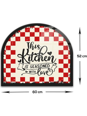 Decorita Cam Ocak Arkası Koruyucu | Oval Şekilli | Kitchen Love | 52cm X 60cm