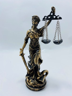 MYK Hediye ve Sanat Atölyesi Adaletin Simgesi Adalet Kadın Terazisi Themis Adalet Heykel 19 cm