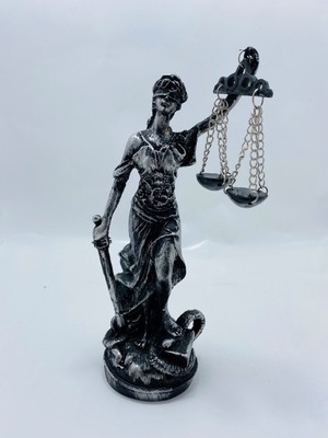 MYK Hediye ve Sanat Atölyesi Adaletin Simgesi Adalet Kadın Terazisi Themis Adalet Heykel 19 cm