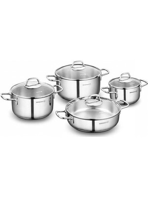 Master Chef Korkmaz A1606 Perla 8 Parça Tencere Seti - Inox