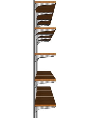 Beybi Rafburada® 5 Katlı 3'lü Kitaplık. Krom Aksesuarlı Ahşap Duvar Rafı. KIRAZ-30X60